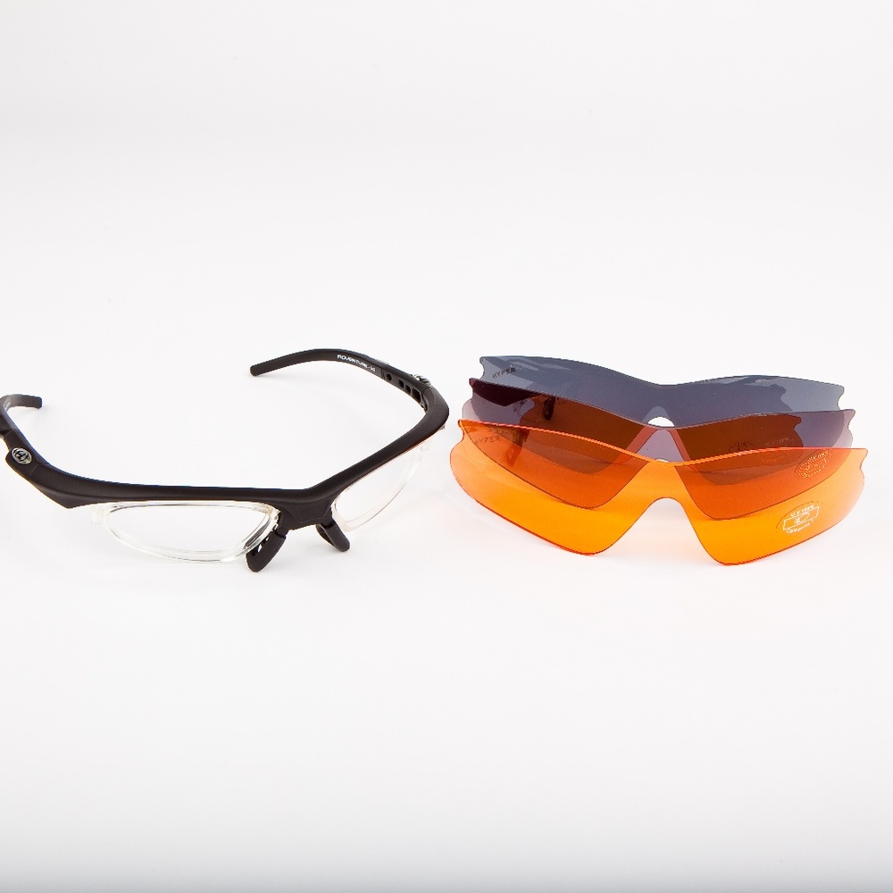 biking/triathlon sunglasses with 3 lenses case