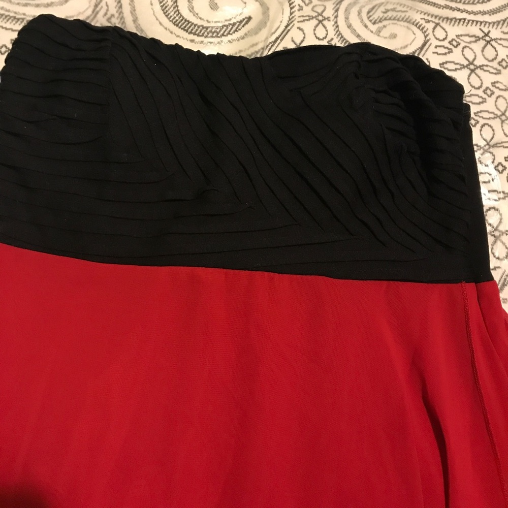Large red and black High Low dress