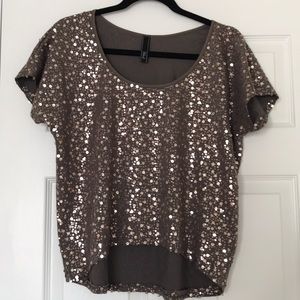 Love this top! Brown and Gold sequin shirt.