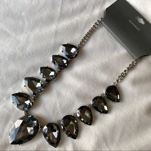Dark grey crystal necklace