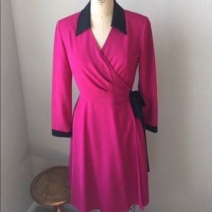 Vintage Fuchsia Wrap Dress