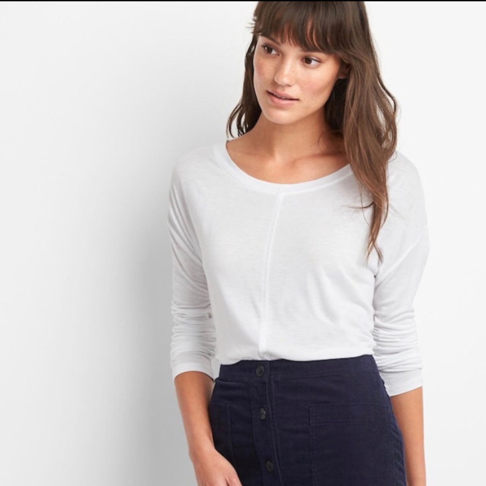 Gap - drapey long sleeve tee in light pink/blush