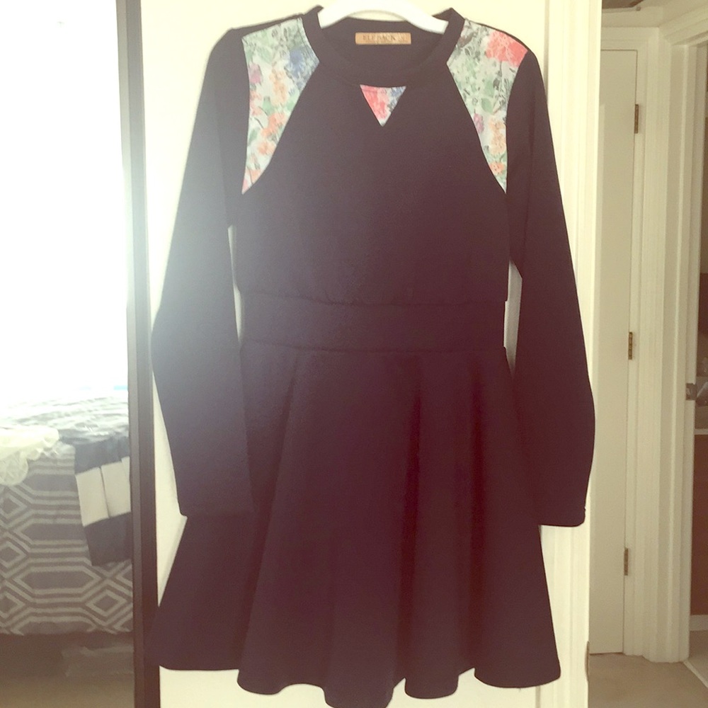 Long Sleeves Scuba Mini Dress