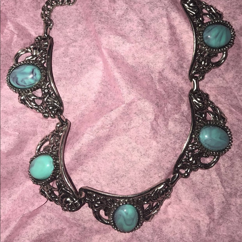Silver and turquoise necklace