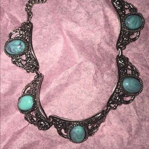 Silver and turquoise necklace
