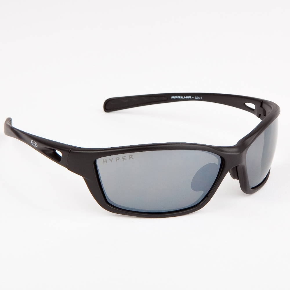 Sports sunglasses in black with faded lenses