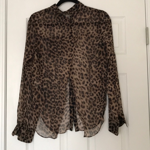 Leopard pattern sheer blouse - Picture 2 of 3