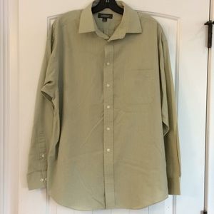 Croft & Barrow Dress Shirt Men's Size Large 16 1/2-17 34/35 Light Green Striped