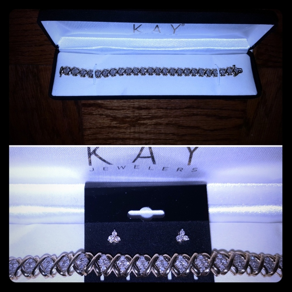 🎈10K Gold KAY 1 Carat Diamond Tennis Bracelet