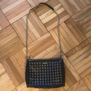 Rebecca Minkoff black and gold studded bag