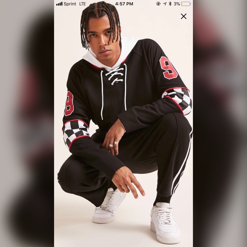 Forever 21 Baseball Jersey 99 Graphic Red/Black