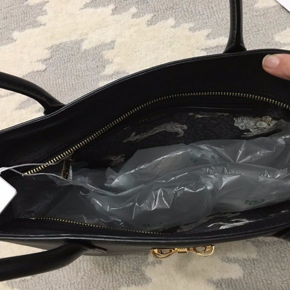 NEW Ted Baker Taleen Black Leather Tote Purse Bag - Picture 5 of 6