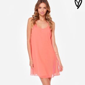 LuLus Neon Pink/Peach Dress