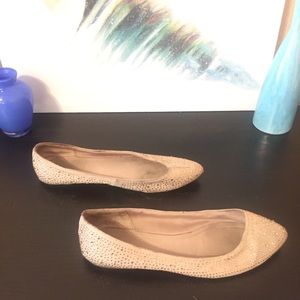 Guess Glitter Sparkly Nude Flats