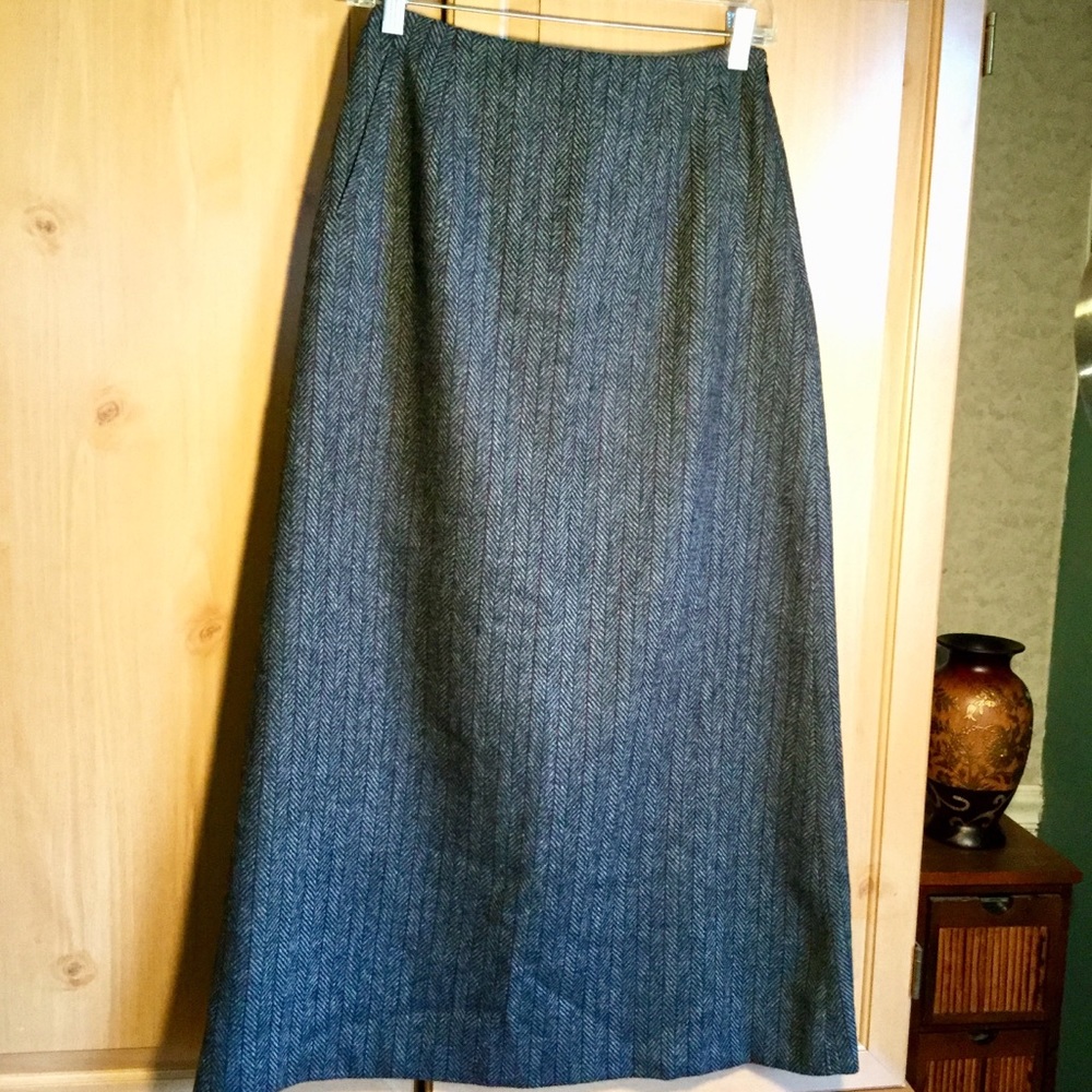 Harve Benard 100% Wool Maxi Skirt - Gray