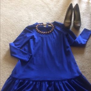 Cobalt blue drop waist dress