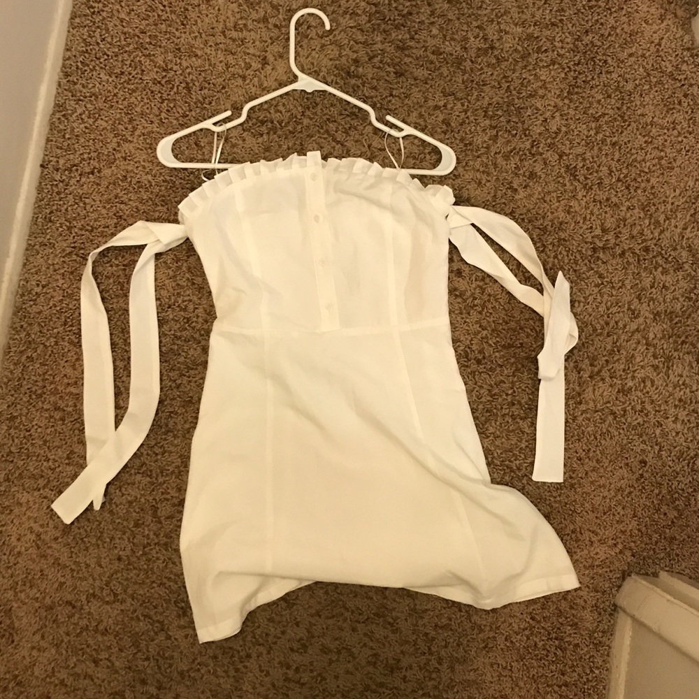White linen button up mini dress from nastygal