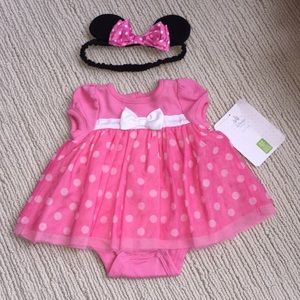 Disney Minnie Mouse Onesie Dress & Matching Ears