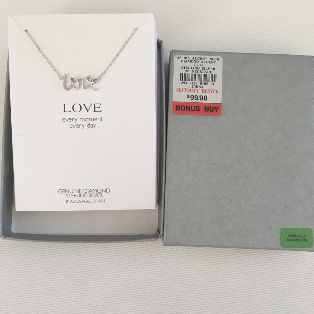 Love necklace – sterling silver diamonds