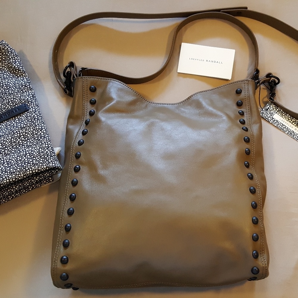 Loeffler Randall Studded Hobo Bag -Olive Green