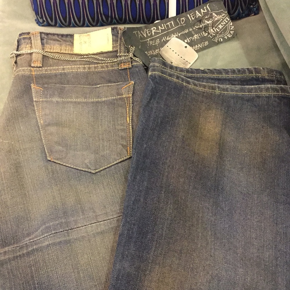 TAVERNIT SO JEANS  WIDE LEG DISTRESSED JEANS