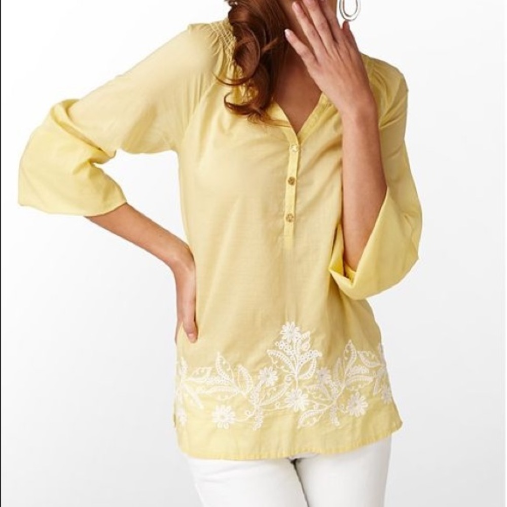 Lilly Pulitzer Elsa Embroidered Tunic Top Sz Small