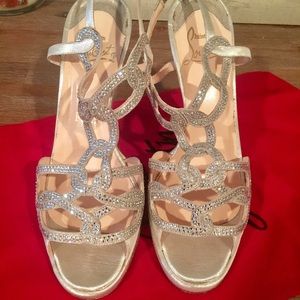 Platine Uni Strauss Lurex Wedding Shoes!