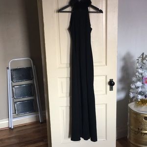 Fur collar black Ralph Lauren ball gown