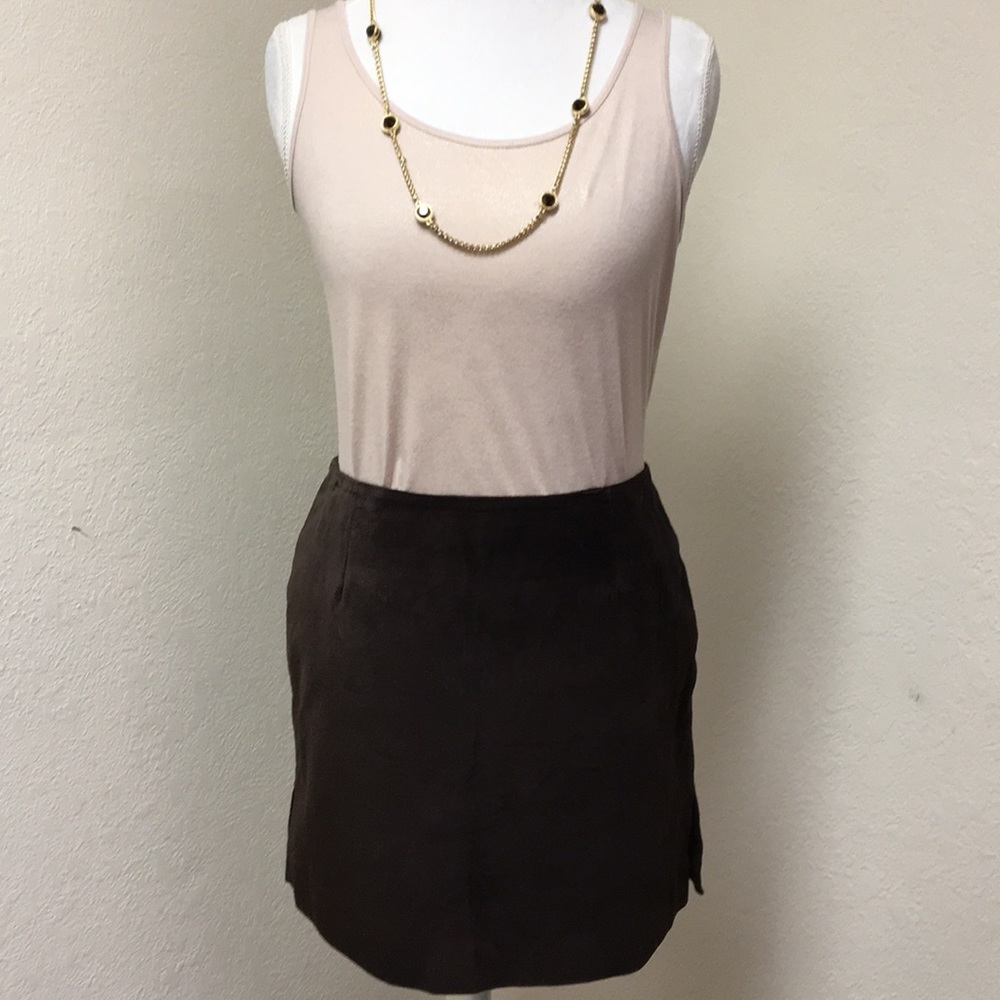 Brown Suede Mini Skirt
