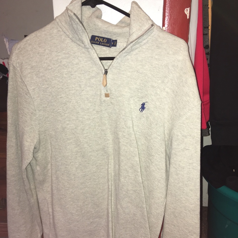 Polo pullover half zip sweater