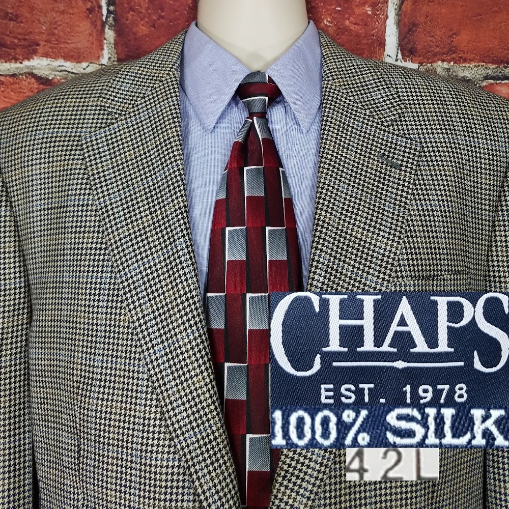 Chaps Men 100% Silk Blazer Sport Coat