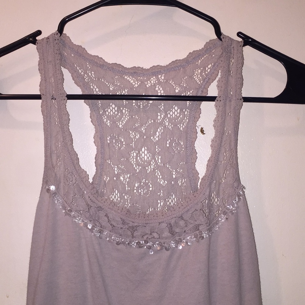 Lace, light gray Hollister tank top