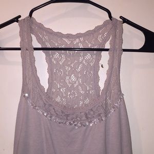 Lace, light gray Hollister tank top