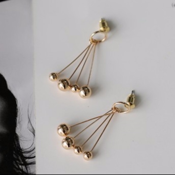 Minimalist Brass Balls 925 Silver Posts Earrings - Picture 2 of 3