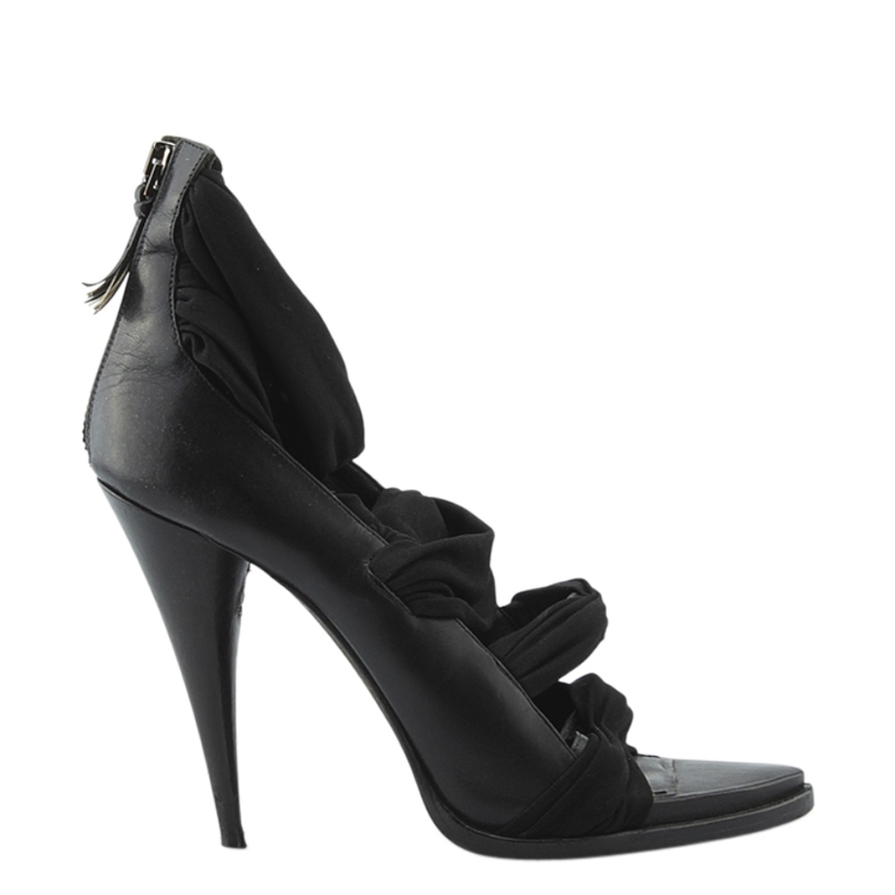 Givenchy Black Leather Heelsx Size 6.5 139386 - Picture 3 of 7
