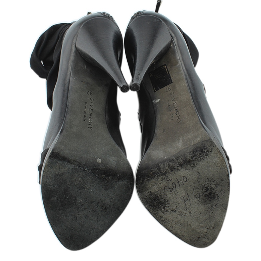 Givenchy Black Leather Heelsx Size 6.5 139386 - Picture 7 of 7