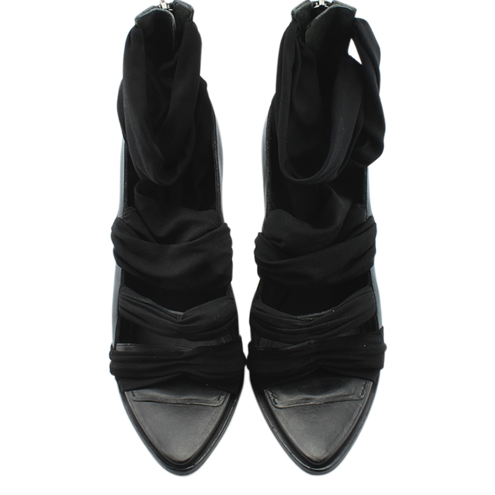 Givenchy Black Leather Heelsx Size 6.5 139386 - Picture 5 of 7
