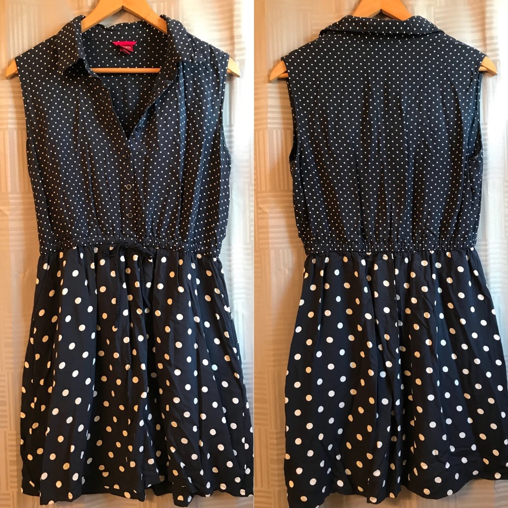 Blue & White Polka Dot Romper