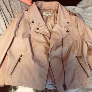 Charlotte Russe baby pink bomber jacket