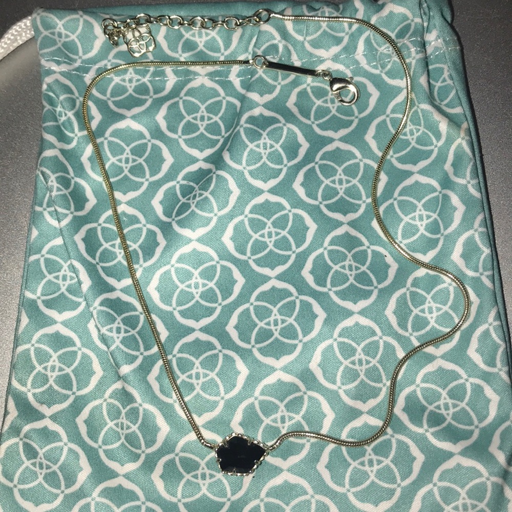 Black Stone and gold chain Kendra Scott Necklace