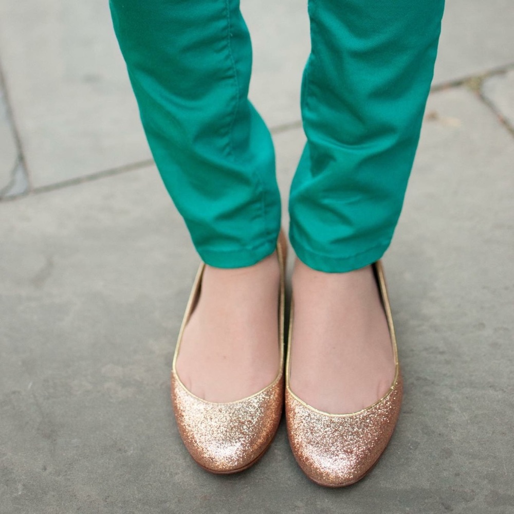 J. crew Janey flat Rose Gold