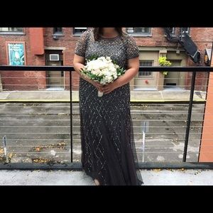 Gorgeous Adrianna Papell cap sleeve beaded gown