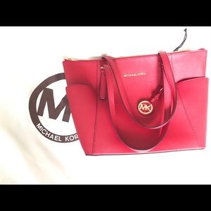 MICHAEL KORS Jet Set Top-Zip Saffiano Tote