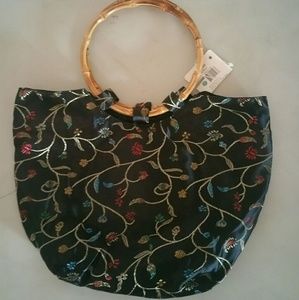 Silk/polyester Cosmetic bag, zippered new with tag