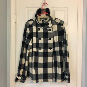 GAP white buffalo plaid jacket