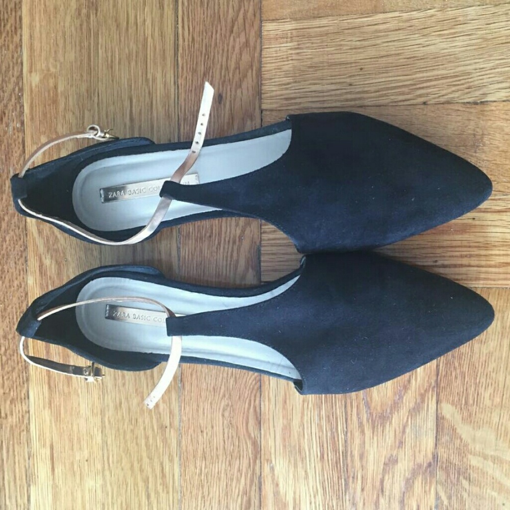Zara black suede pumps