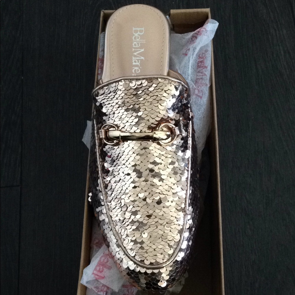 NIB champagne sequin mule😍