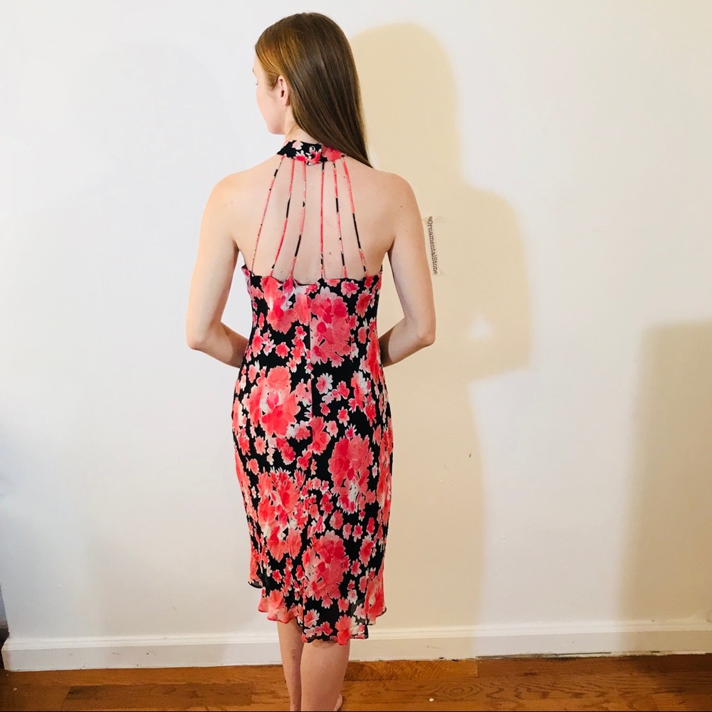EVAN PICONE VINTAGE FLORAL PINK MINI DRESS #0197 - Picture 3 of 7