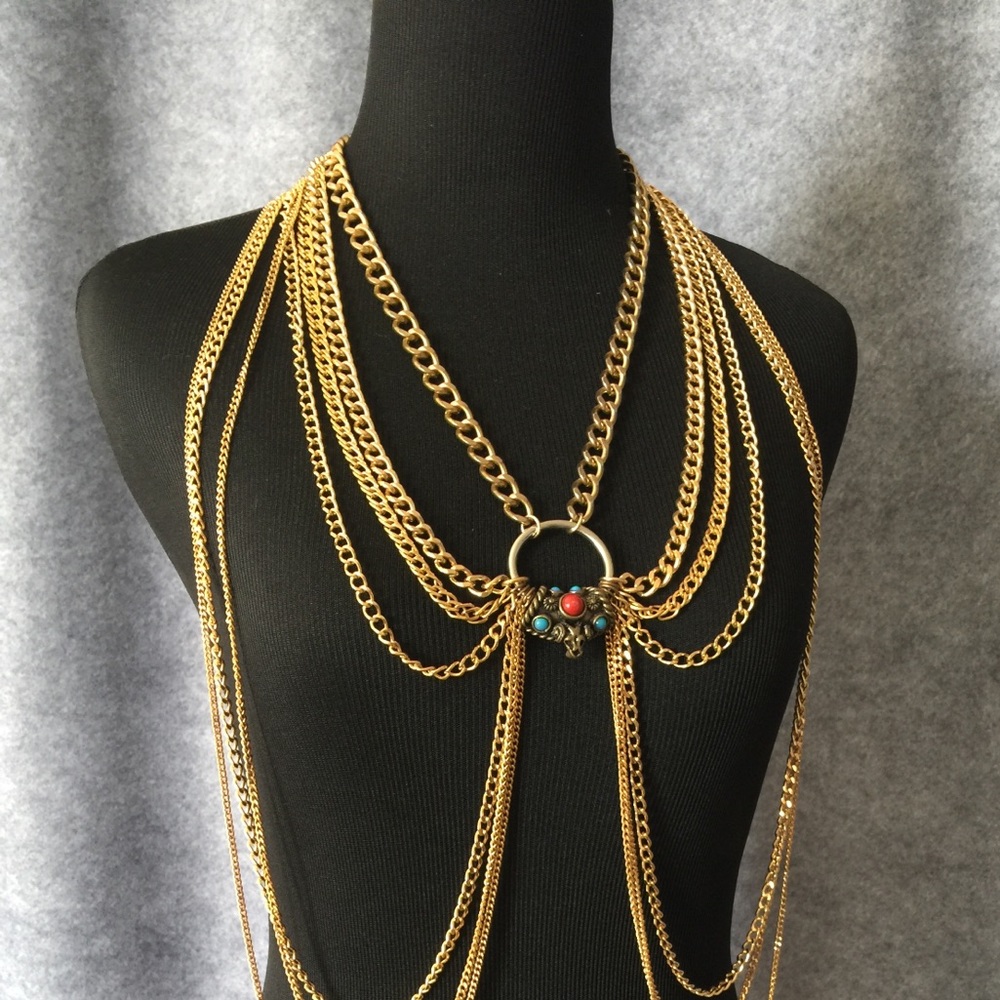 Gold body chain