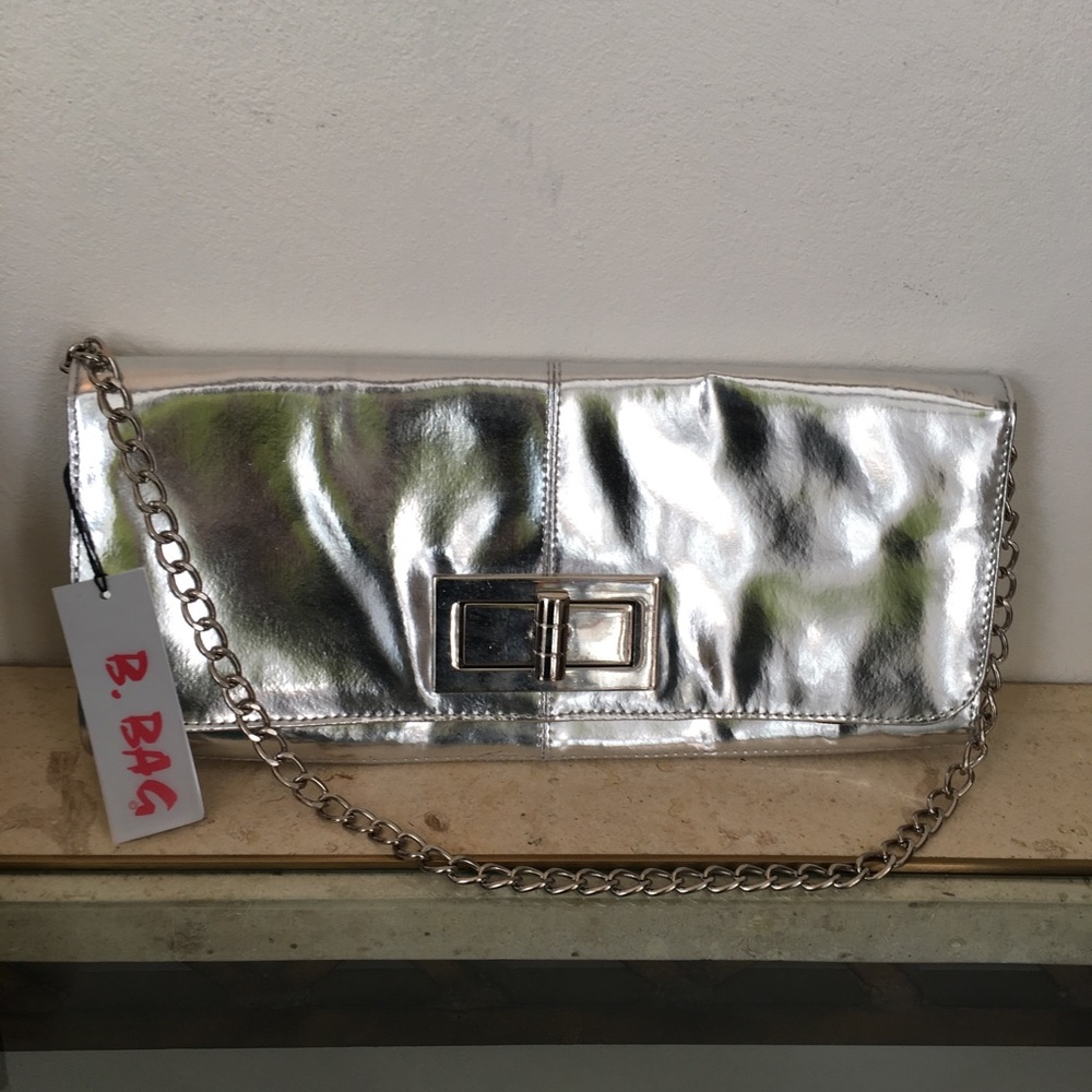 Silver Metallic Clutch